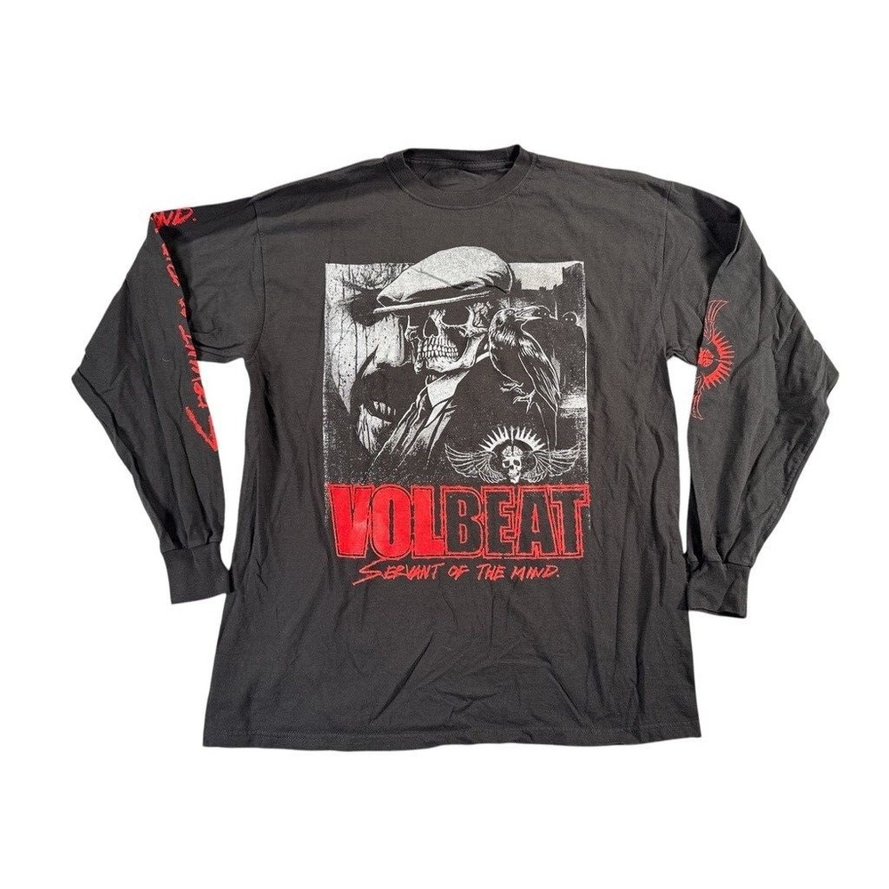 Volbeat‎ Servant Of The Mind Long Sleeve T Shirt Mens 2XL Graphic Band Y2K Skull